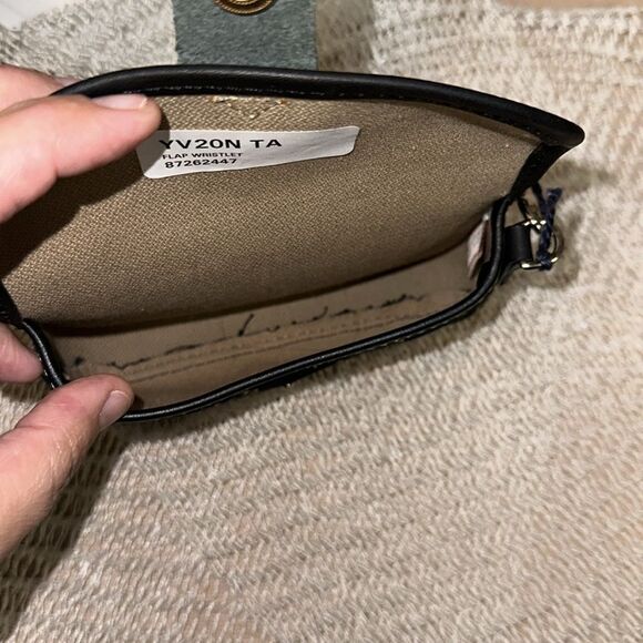 Dooney & Bourke Small Black Gold Canvas DB Logo Wallet Wristlet - Picture 8 of 9